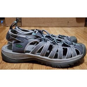 KEEN Whisper Hiking Sport Water Sandals Grey/Peacock Green 1022814 Women Sz 8.5
